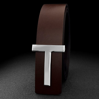 Luxury Famous T Letter Genuine Leather Belt For Men's-Unique and Classy