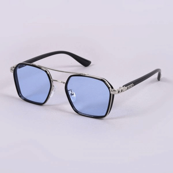 Classic Hexagon Design Aqua Blue Sunglasses For Unisex-Unique and Classy