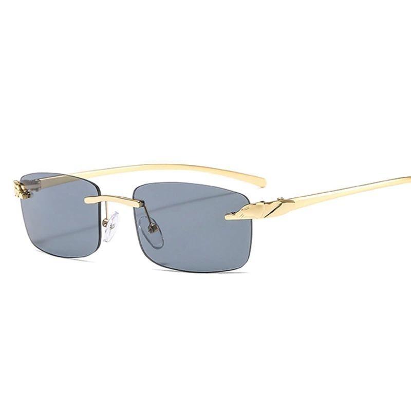 2020 Luxury Brand Gradient Rimless Small Square Leopard Heart Leg Sunglasses For Men And Women-Unique and Classy