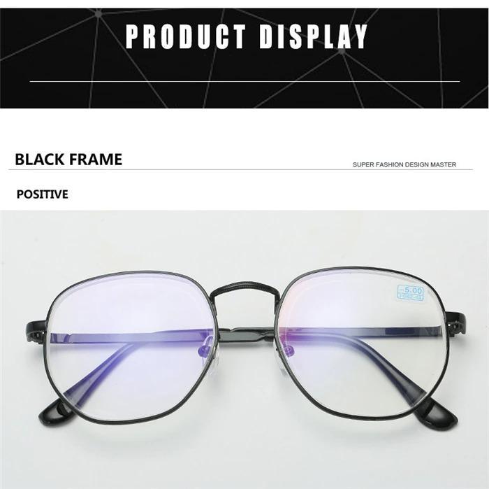 Classic Myopia Hexagonal Blue Light Protection Glasses Frames Eyewear