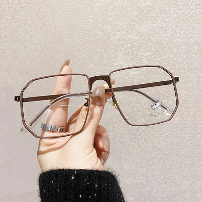 Unique Oversized Alloy Anti-blue Light Eyeglasses For Men And Women Fashion Square Computer Clear Glasses Frame