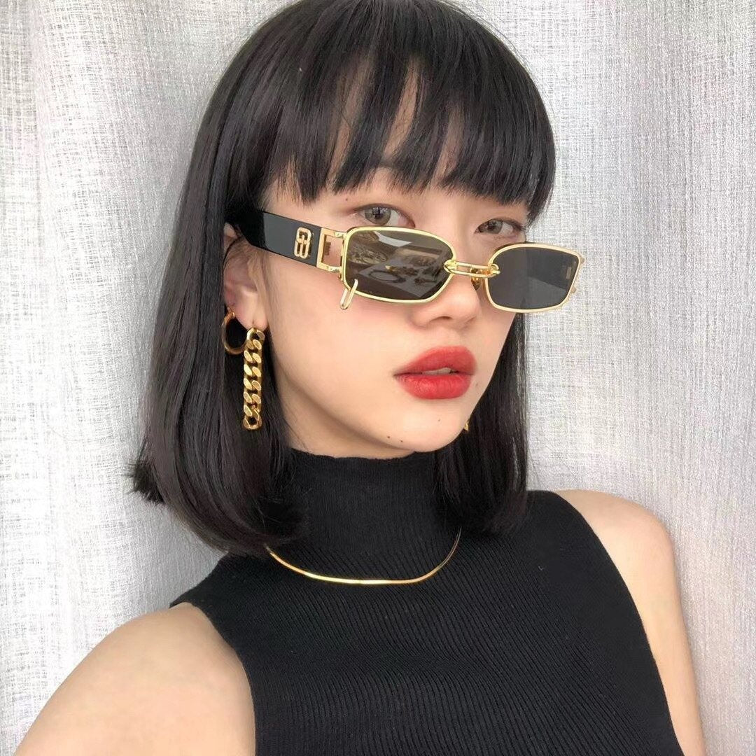 New Rectangular Hip Hop Vintage Metal Square Luxury Sunglasses For Men And Women-Unique and Classy