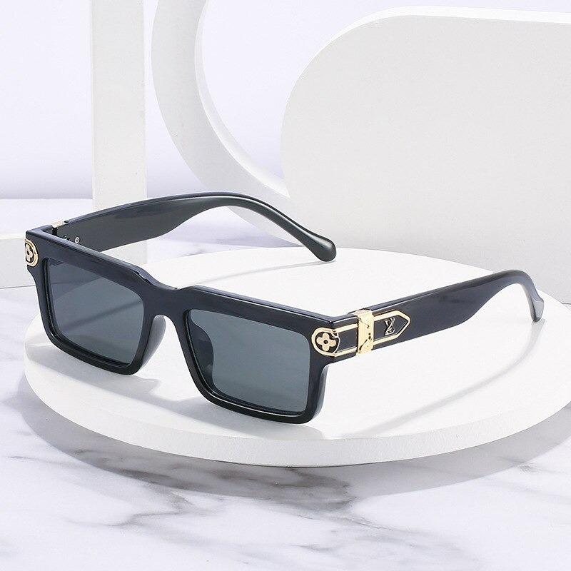 New Box European and American Personality Square Fashion Bag Flower Colorful Gradient Sunglasses-Unique and Classy