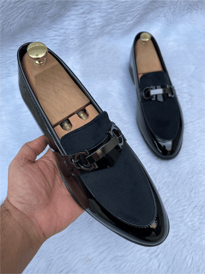 New Arrival Velvet Suede Buckle Patent Moccasins Loafer Shoes For Men's-Unique And Classy