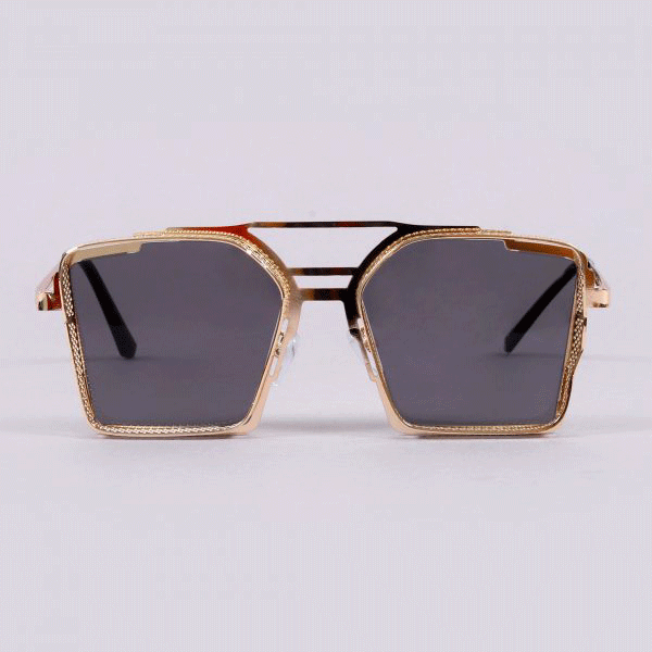 Retro Classic Gold Black Square Steampunk Sunglasses For Unisex-Unique and Classy