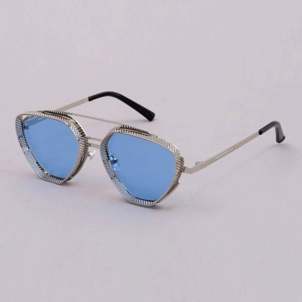 Stylish Metal Frame Aqua Blue Cat eye Sunglasses For Unisex-Unique and Classy