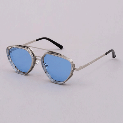 Stylish Metal Frame Aqua Blue Cat eye Sunglasses For Unisex-Unique and Classy