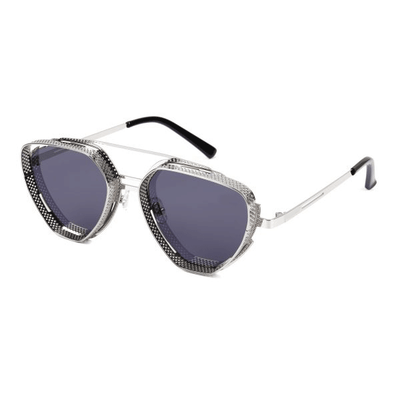 Stylish Metal Frame Silver Black Cat eye Sunglasses For Unisex-Unique and Classy