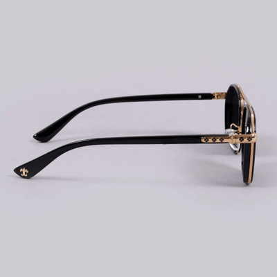 Classic Hexagon Design Gold Black Sunglasses For Unisex-Unique and Classy