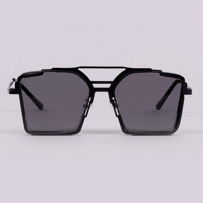 Retro Classic Black Square Steampunk Sunglasses For Unisex-Unique and Classy