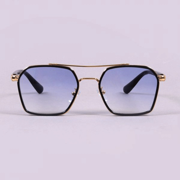 Classic Hexagon Design Shaded Aqua Sunglasses For Unisex-Unique and Classy