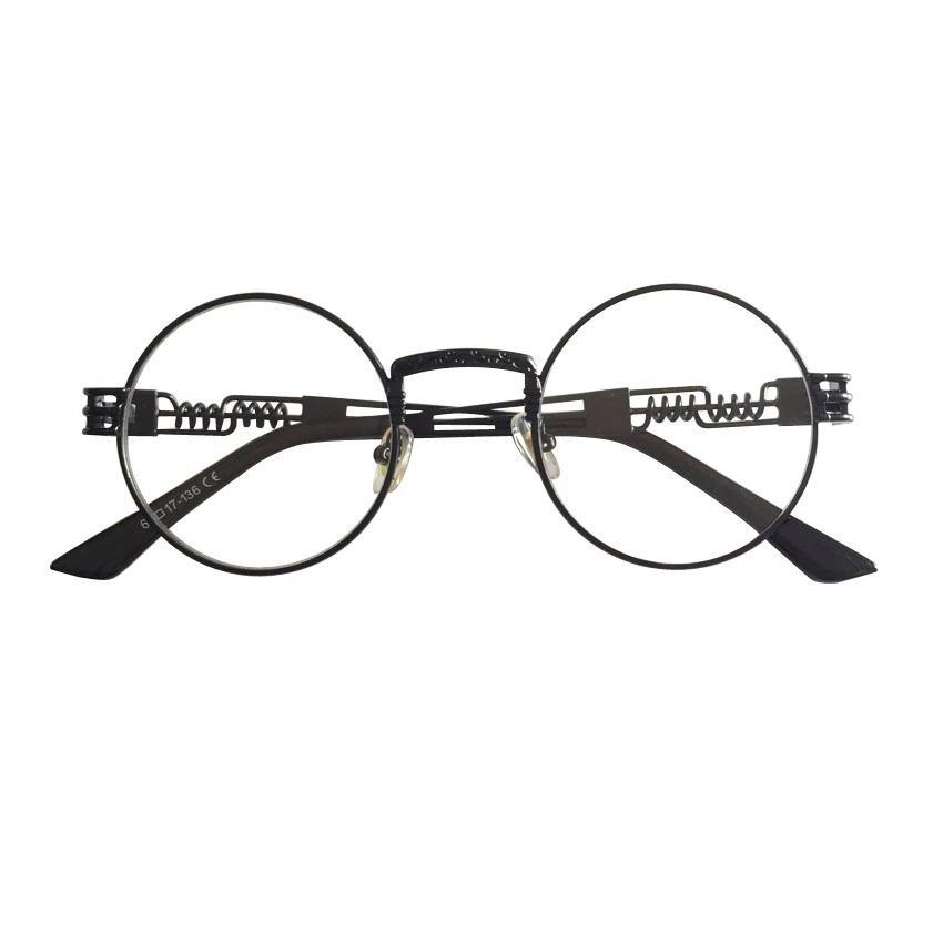 Buy Vintage fashion steampunk glasses round circle metal frame