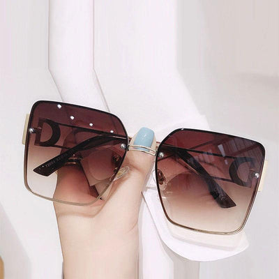 2021 Oversized Rimless Fashion Square Designer Frame Sunglasses For Unisex-Unique and Classy
