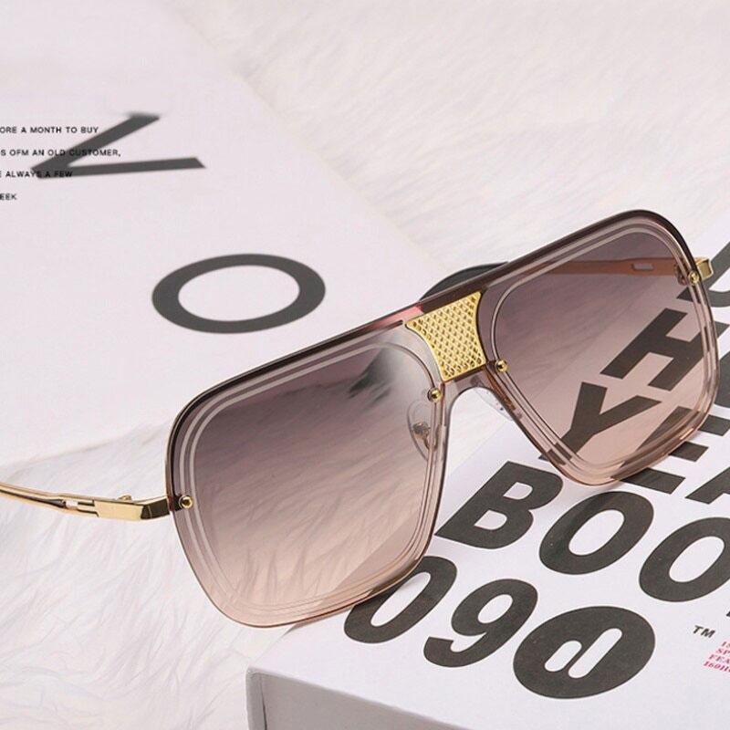 New Rimless Luxury Brand Metal Oversized Square Fashion Designer Sunglasses For Men And Women-Unique and Classy