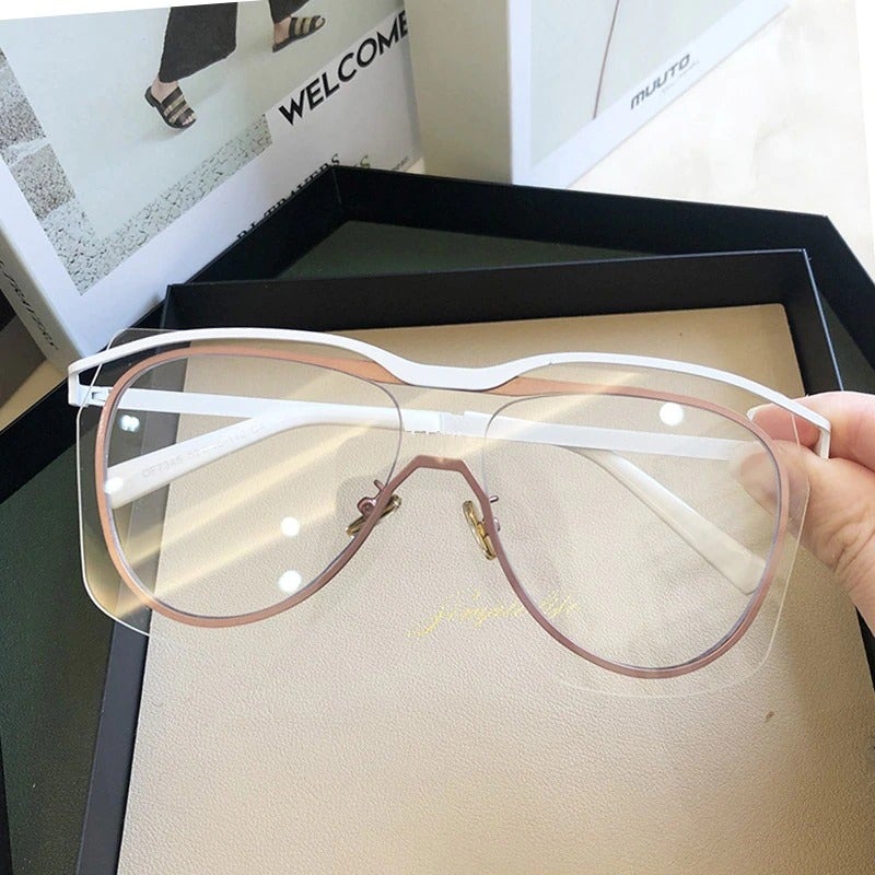 Luxury Rimless Transparent Lens Fashion Sunglasses For Unisex-Unique and Classy