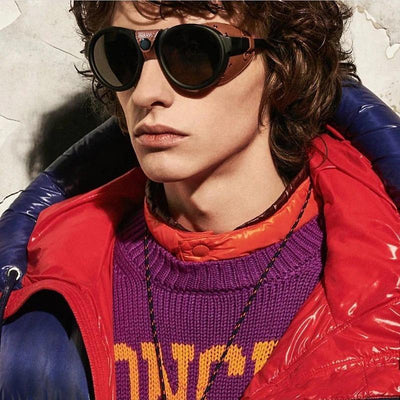Vintage Polarized Fashion Oversized Round Steampunk Sunglasses For Men And Women-Unique and Classy