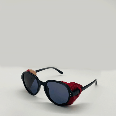 2021 Cool Vintage Side Leather Cap Oversized Round Sunglasses For Men And Women-Unique and Classy