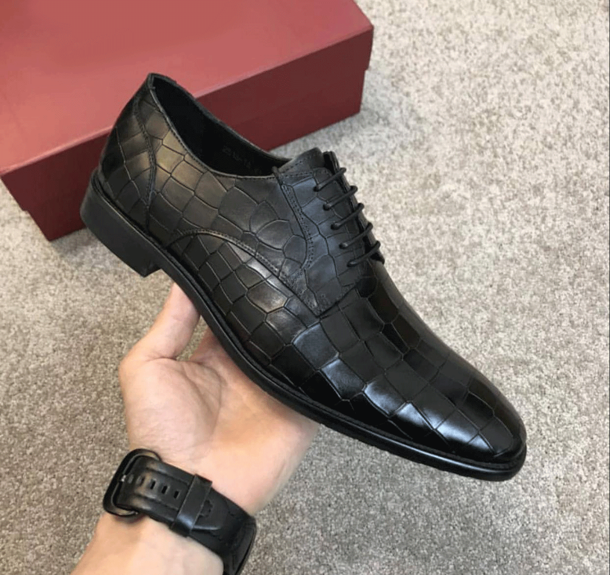Croco Italian Faux Leather Formal Shoes For Men-Unique and Classy