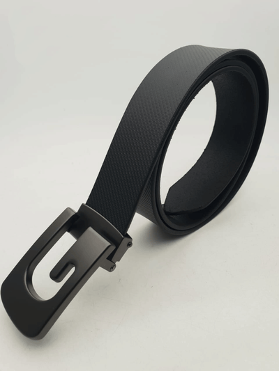 Trendy Curve G Pattern Leather Strap Belt For Men's-Unique and Classy
