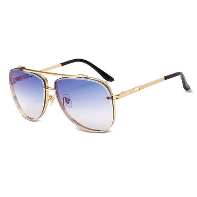 Designer Brand Gradient Oversized Fashion Pilot Sunglasses For Men And Women-SuglassesCraft