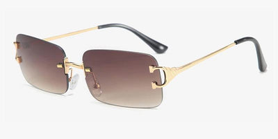 2021 Retro Brand Fashion Designer Rimless Gradient Square Sunglasses For Men And Women-Unique and Classy