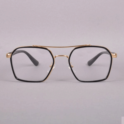 Classic Hexagon Design Gold-Clear Lens Sunglasses For Unisex-Unique and Classy