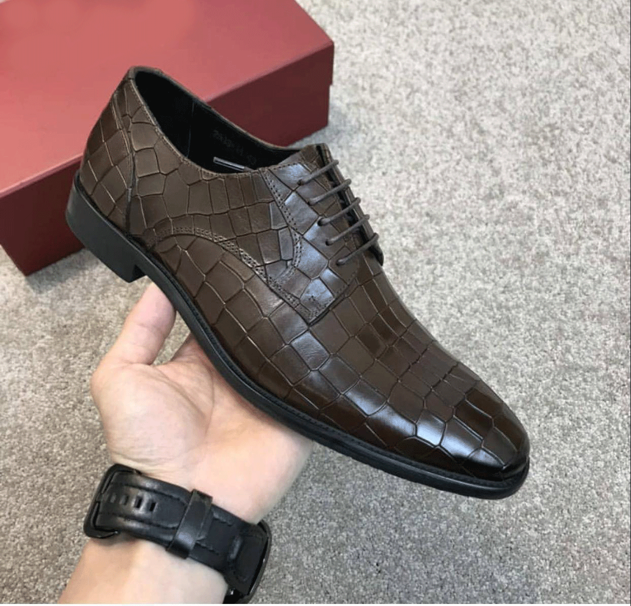 Croco Italian Faux Leather Formal Shoes For Men-Unique and Classy
