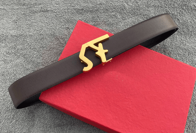 Classic SF Letter Leather Strap Belt For Men's-Unique and Classy