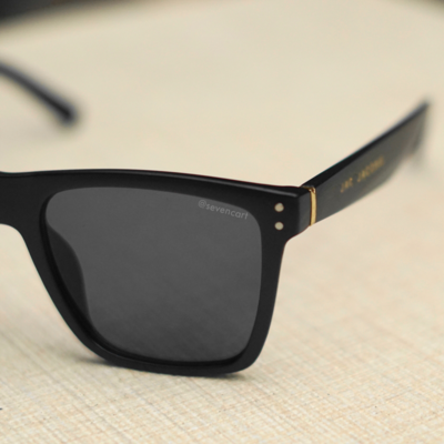 Black Retro Square Unisex Sunglasses For Men And Women-Sunglasses