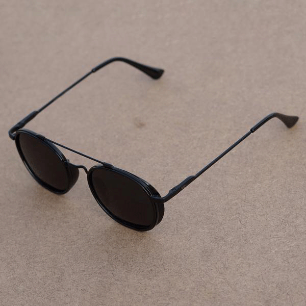 Full Black S4612 Metal Frame Polarized Round Sunglasses For Men And Women-Unique and Classy