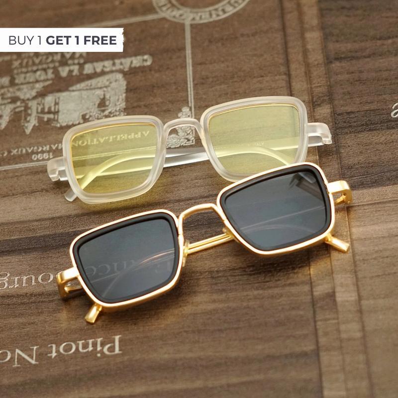 Kabir Singh Kabir Singh Gold And Black Sunglasses For Men And Women-Unique and Classy