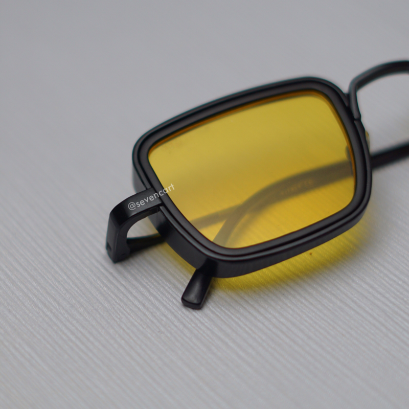 Yellow and Black Retro Square Sunglasses For Men And Women-Unique and Classy