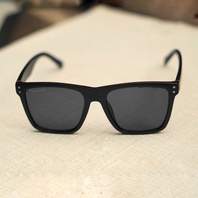 Black Retro Square Unisex Sunglasses For Men And Women-Sunglasses