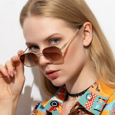 Retro Oval Metal Frame Gradient UV400 Driving Fashion Sunglasses For Men And Women-Unique and Classy