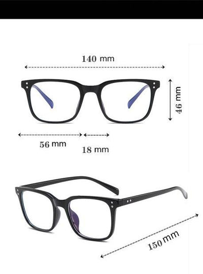 Classic Retro Fashion Brand Anti Blue Block Oversized Square Gradient UV400 Protection Clear Lens  Eyeglasses Spectacle Frame For Men And Women