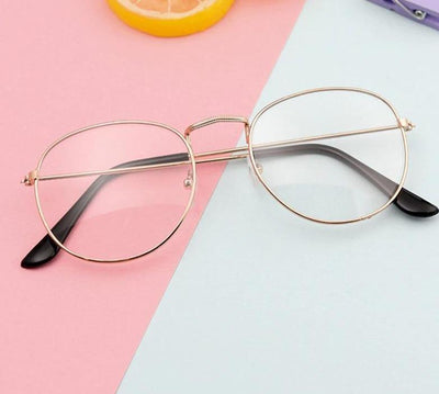 Fashion Clear Vintage Retro Round Metal Eyeglasses Frame