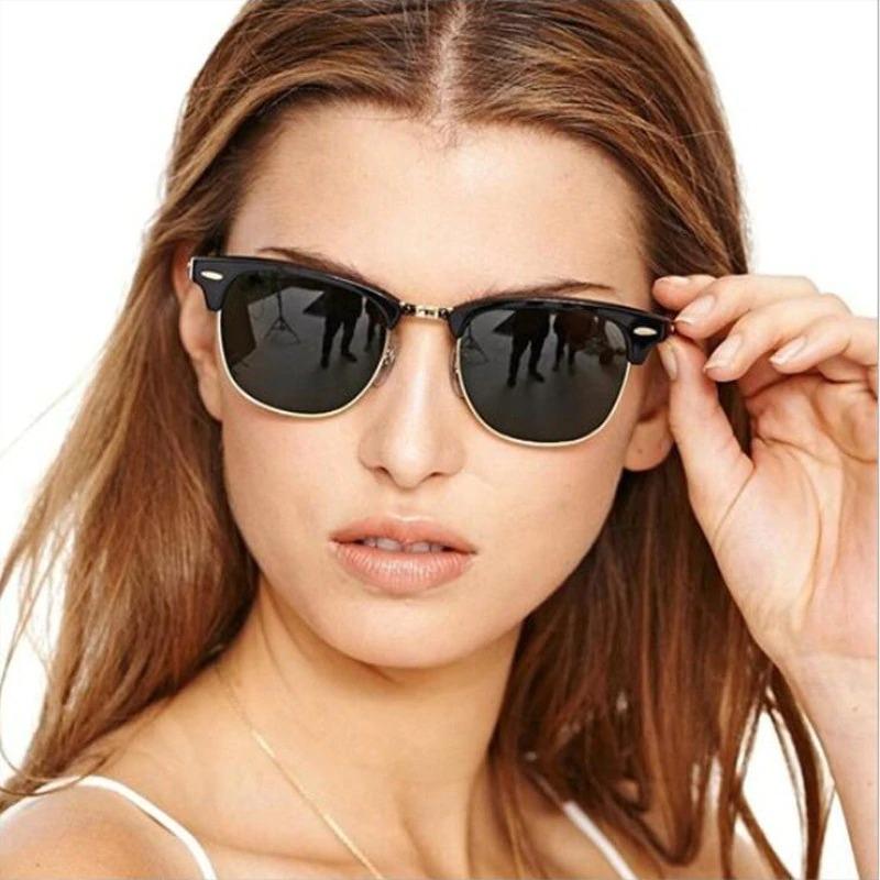Half Metal  Brand Designer Mirror Sunglasses For Men And Women-Unique and Classy