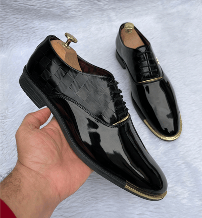 Shiny Black Business Formal Wedding Party Wear Shoes For Men-Unique And Classy