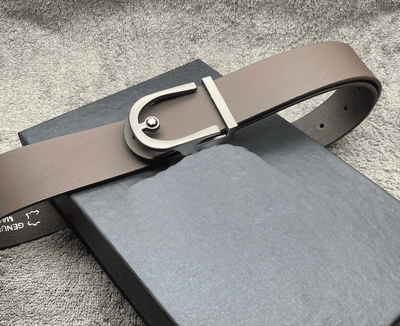 Designer Half Round Pattern Leather Belt For Men's-Unique and Classy