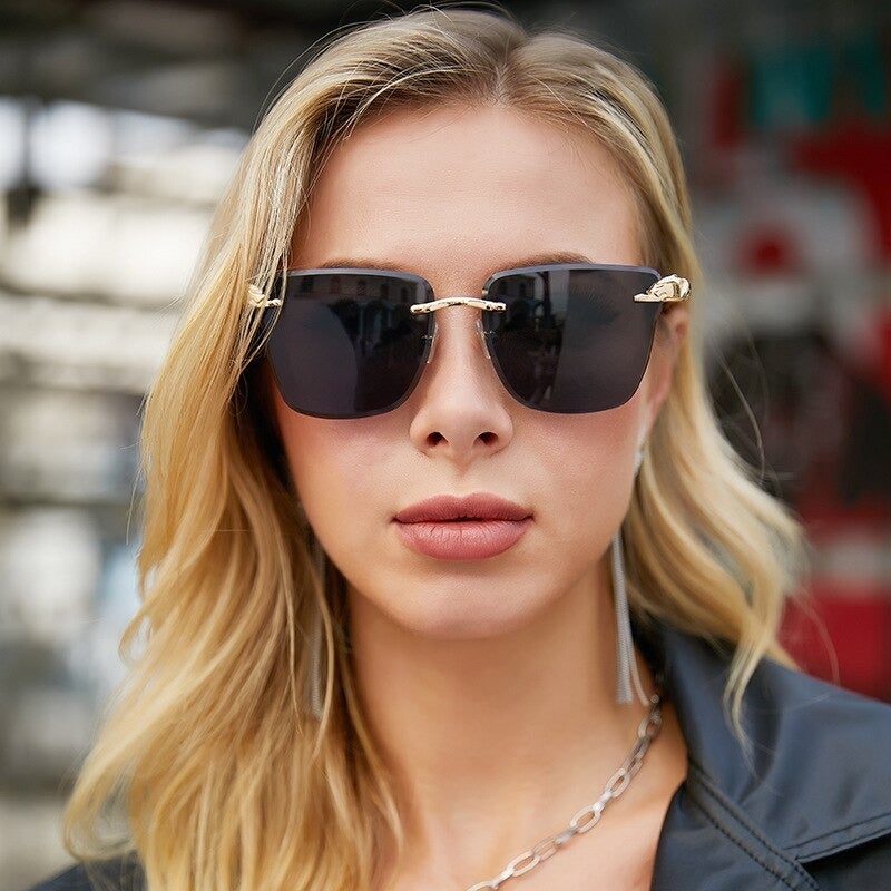 High Quality Metal Rimless Frame Sunglasses For Unisex-Unique and Classy