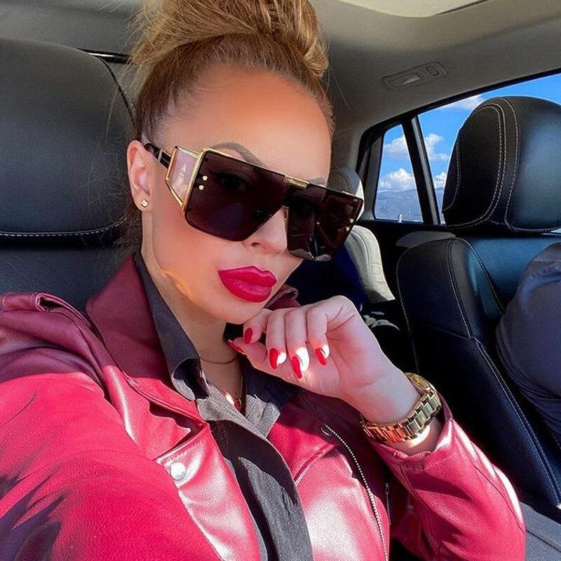 One Piece Oversize Square Shield Sunglasses For Women And Men-Unique and Classy