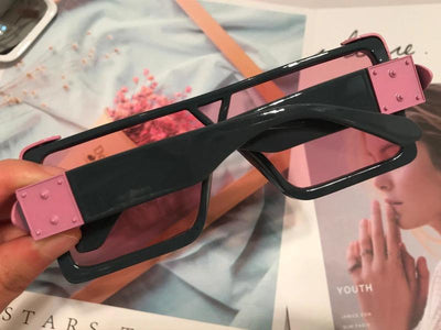 Oversized One Piece Pink Gradient Square Sunglasses For Men And Women-Unique and Classy
