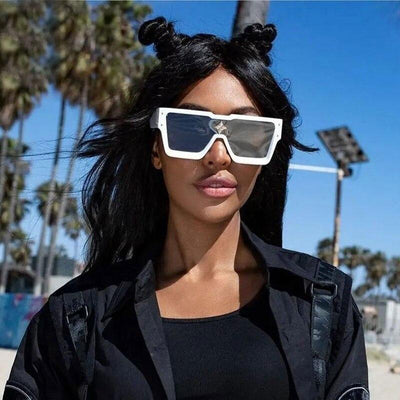 Trendy Oversized Square Mirror Lens Sunglasses For Men And Women-Unique and Classy