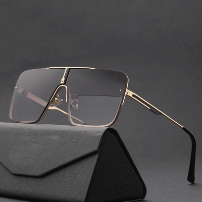 One Piece Mental Frame Square Sunglasses For Man And Women-Unique and Classy