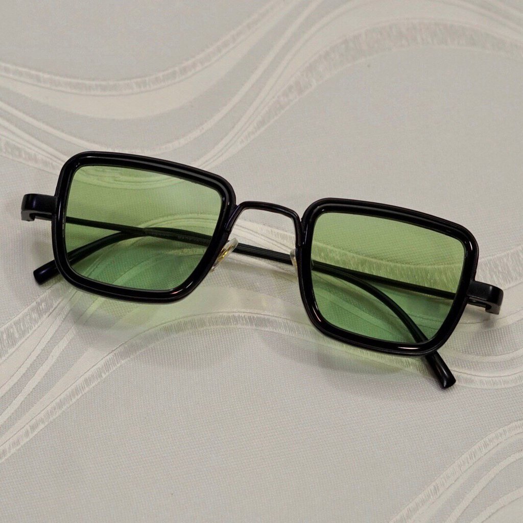 Retro Square Black Green Sunglasses For Men And Women-Unique and Classy