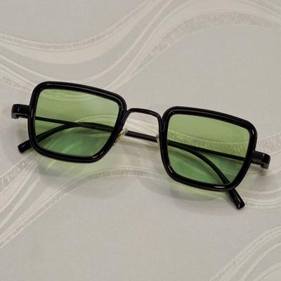 Black And Green Retro Square Sunglasses For Men And Women-Unique and Classy