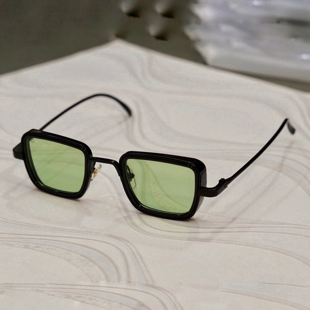 Retro Square Black Green Sunglasses For Men And Women-Unique and Classy