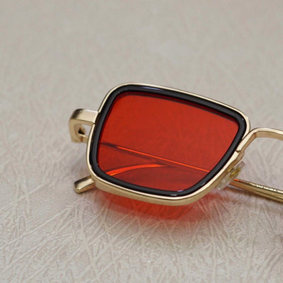 Retro Square Gold Red Sunglasses For Men And Women-Unique and Classy