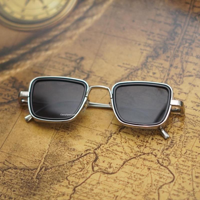 Black And Silver Retro Square Sunglasses  For Men And Women-Unique and Classy