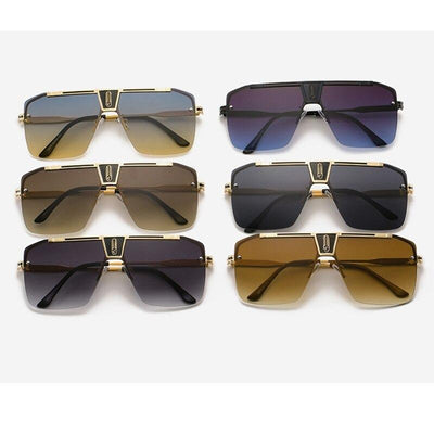 2020 Luxury Brand Oversized Metal Frame Gradient Clear Pilot Sunglasses For Men And Women-Unique and Classy